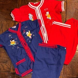 Kids Pajamas Set - Red and Blue